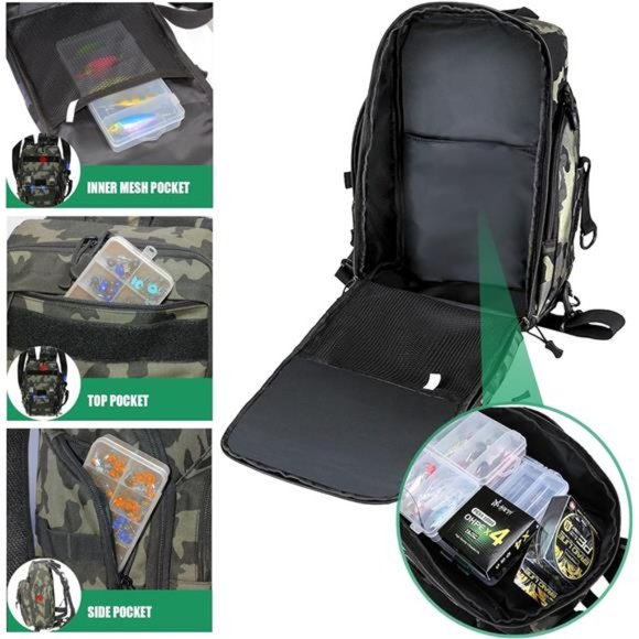 FishingPepo Fishing Backpack Tackle Storage Bag Fishing Gear and Equipment with - Picture 6 of 8